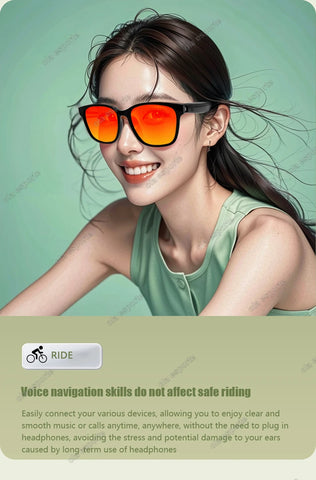 Smart Glasses Anti-blue light glasses make receive calls music calling noise reduction UV400 protection BT TWS smart glasses men