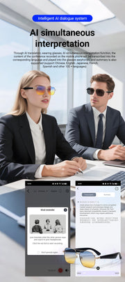 Fashion Sunglasses 2025 Smart Glasses Bluetooth Call Women Men UV400 Hiking Fishing Al Intelligent Wireless Translation Glasses