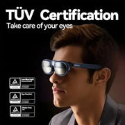 AR Glasses, Smart Glasses with 360'' Micro-OLED Virtual Theater, 50° FOV, 600nits Brightness, HDCP Support & Cloud Gaming