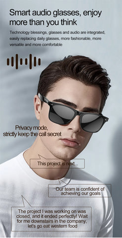 2025 New Smart Glasses Men 163 Online Language Al Intelligent Translation Anti-blue Lenses Wireless Call Voice Assistant Glasses