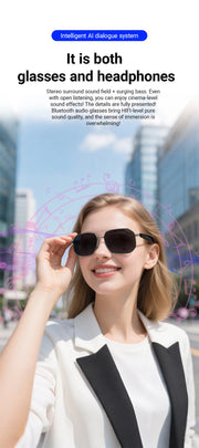 Fashion Sunglasses 2025 Smart Glasses Bluetooth Call Women Men UV400 Hiking Fishing Al Intelligent Wireless Translation Glasses