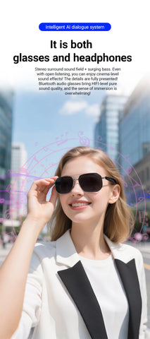 Fashion Sunglasses 2025 Smart Glasses Bluetooth Call Women Men UV400 Hiking Fishing Al Intelligent Wireless Translation Glasses
