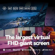 AR Glasses, Smart Glasses with 360'' Micro-OLED Virtual Theater, 50° FOV, 600nits Brightness, HDCP Support & Cloud Gaming