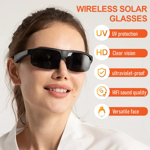 Wireless Smart Glasses TWS Headphones Bluetooth 5.3 Bone Conduction Earphones Long Endurance Outdoor Cycling Driving Sunglasses
