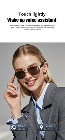 Fashion Sunglasses 2024 Smart Glasses Bluetooth 5.3 Women Men UV400 Hiking Mountaineering Fishing Wireless Intelligent Lenses