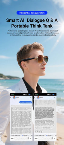 Fashion Sunglasses 2025 Smart Glasses Bluetooth Call Women Men UV400 Hiking Fishing Al Intelligent Wireless Translation Glasses