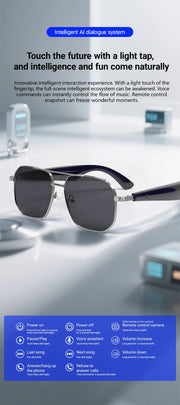 Fashion Sunglasses 2025 Smart Glasses Bluetooth Call Women Men UV400 Hiking Fishing Al Intelligent Wireless Translation Glasses