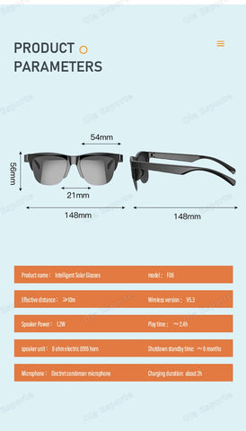 Smartglasses 2025 New AI Translation UV Polarized Lenses Wireless Bluetooth Call HD Voice navigation Sports Sunglasses Men Women