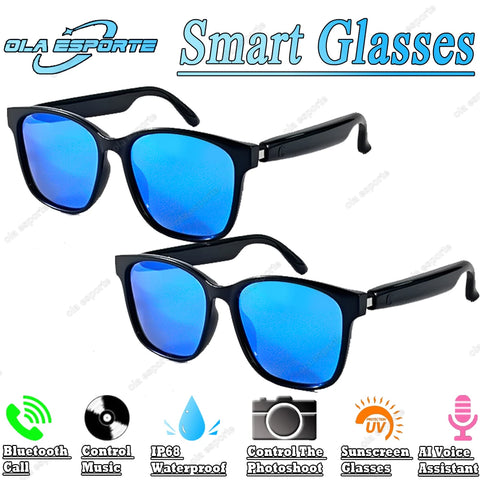 Smart Glasses Anti-blue light glasses make receive calls music calling noise reduction UV400 protection BT TWS smart glasses men