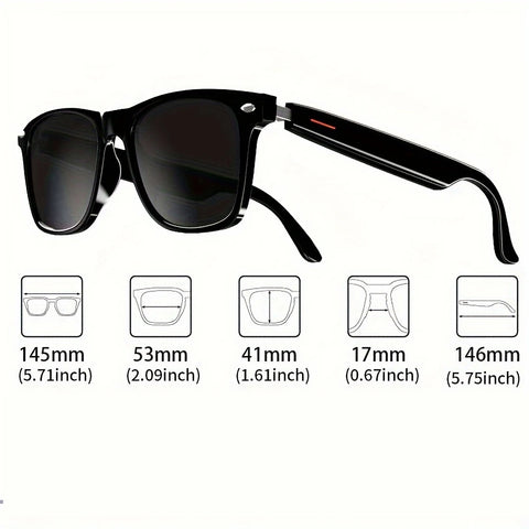 SENBONO Men's Smart Glasses With Bluetooth Call Wireless Smart Glasses Camera Control Speaker Sunglasses Anti-blue light Glasses