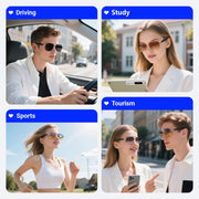 Fashion Sunglasses 2025 Smart Glasses Bluetooth Call Women Men UV400 Hiking Fishing Al Intelligent Wireless Translation Glasses