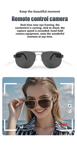 Fashion Sunglasses 2024 Smart Glasses Bluetooth 5.3 Women Men UV400 Hiking Mountaineering Fishing Wireless Intelligent Lenses