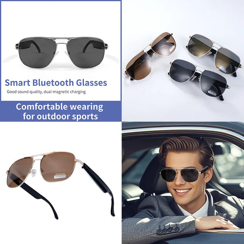 Fashion Sunglasses 2024 Smart Glasses Bluetooth 5.3 Women Men UV400 Hiking Mountaineering Fishing Wireless Intelligent Lenses
