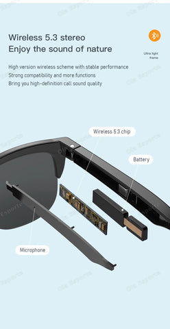 Smartglasses 2025 New AI Translation UV Polarized Lenses Wireless Bluetooth Call HD Voice navigation Sports Sunglasses Men Women
