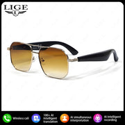 Fashion Sunglasses 2025 Smart Glasses Bluetooth Call Women Men UV400 Hiking Fishing Al Intelligent Wireless Translation Glasses