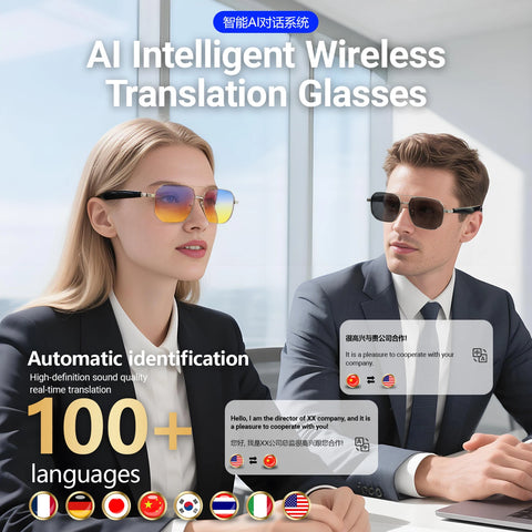 Fashion Sunglasses 2025 Smart Glasses Bluetooth Call Women Men UV400 Hiking Fishing Al Intelligent Wireless Translation Glasses