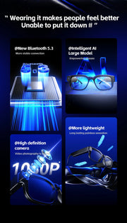 Smart Glasses 200W Pixel Camera Video Recording Noise Reduction AI Recognition Real-Time Translation Intelligent Glasses