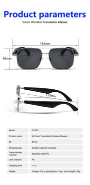 Fashion Sunglasses 2025 Smart Glasses Bluetooth Call Women Men UV400 Hiking Fishing Al Intelligent Wireless Translation Glasses