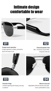 Fashion Sunglasses 2024 Smart Glasses Bluetooth 5.3 Women Men UV400 Hiking Mountaineering Fishing Wireless Intelligent Lenses