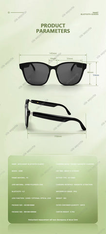 Smart Glasses Anti-blue light glasses make receive calls music calling noise reduction UV400 protection BT TWS smart glasses men
