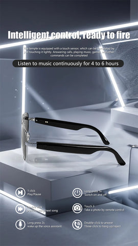 Fashion Sunglasses 2024 Smart Glasses Bluetooth 5.3 Women Men UV400 Hiking Mountaineering Fishing Wireless Intelligent Lenses
