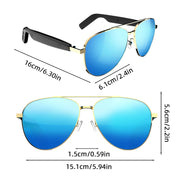 Wireless smart glasses with audio and voice calling, rechargeable music glasses with built-in microphone