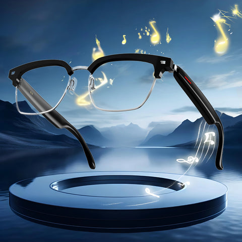 SENBONO Men's Smart Glasses With Bluetooth Call Wireless Smart Glasses Camera Control Speaker Sunglasses Anti-blue light Glasses