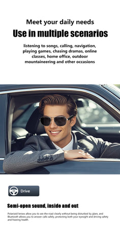 Fashion Sunglasses 2024 Smart Glasses Bluetooth 5.3 Women Men UV400 Hiking Mountaineering Fishing Wireless Intelligent Lenses
