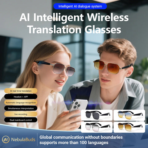 Fashion Sunglasses 2025 Smart Glasses Bluetooth Call Women Men UV400 Hiking Fishing Al Intelligent Wireless Translation Glasses