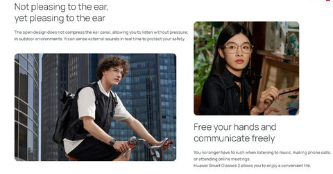 Huawei Smart Glasses 2 All-weather intelligent broadcasting, 11 hours of continuous listening, open listening design