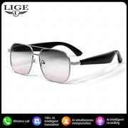 Fashion Sunglasses 2025 Smart Glasses Bluetooth Call Women Men UV400 Hiking Fishing Al Intelligent Wireless Translation Glasses