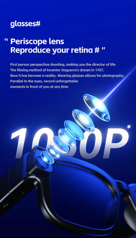 Smart Glasses 200W Pixel Camera Video Recording Noise Reduction AI Recognition Real-Time Translation Intelligent Glasses