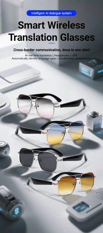 Fashion Sunglasses 2025 Smart Glasses Bluetooth Call Women Men UV400 Hiking Fishing Al Intelligent Wireless Translation Glasses
