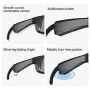Wireless Smart Glasses TWS Headphones Bluetooth 5.3 Bone Conduction Earphones Long Endurance Outdoor Cycling Driving Sunglasses