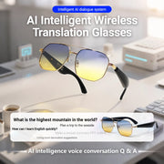 Fashion Sunglasses 2025 Smart Glasses Bluetooth Call Women Men UV400 Hiking Fishing Al Intelligent Wireless Translation Glasses