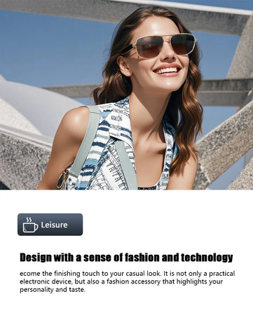 Fashion Sunglasses 2024 Smart Glasses Bluetooth 5.3 Women Men UV400 Hiking Mountaineering Fishing Wireless Intelligent Lenses