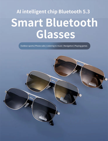 Fashion Sunglasses 2024 Smart Glasses Bluetooth 5.3 Women Men UV400 Hiking Mountaineering Fishing Wireless Intelligent Lenses